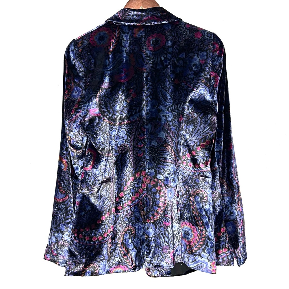 LOFT Purple Floral Velvet Blazer - Picture 5 of 8